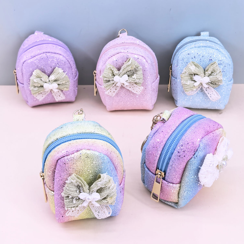 Estella Novčanik Bowknot mašnicom, INS stil, japansko-korejski trend, mini torbica za ključeve i spremište za ruž Gretel karirani uzorak