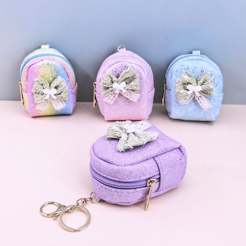 Estella Novčanik Bowknot mašnicom, INS stil, japansko-korejski trend, mini torbica za ključeve i spremište za ruž Gretel karirani uzorak