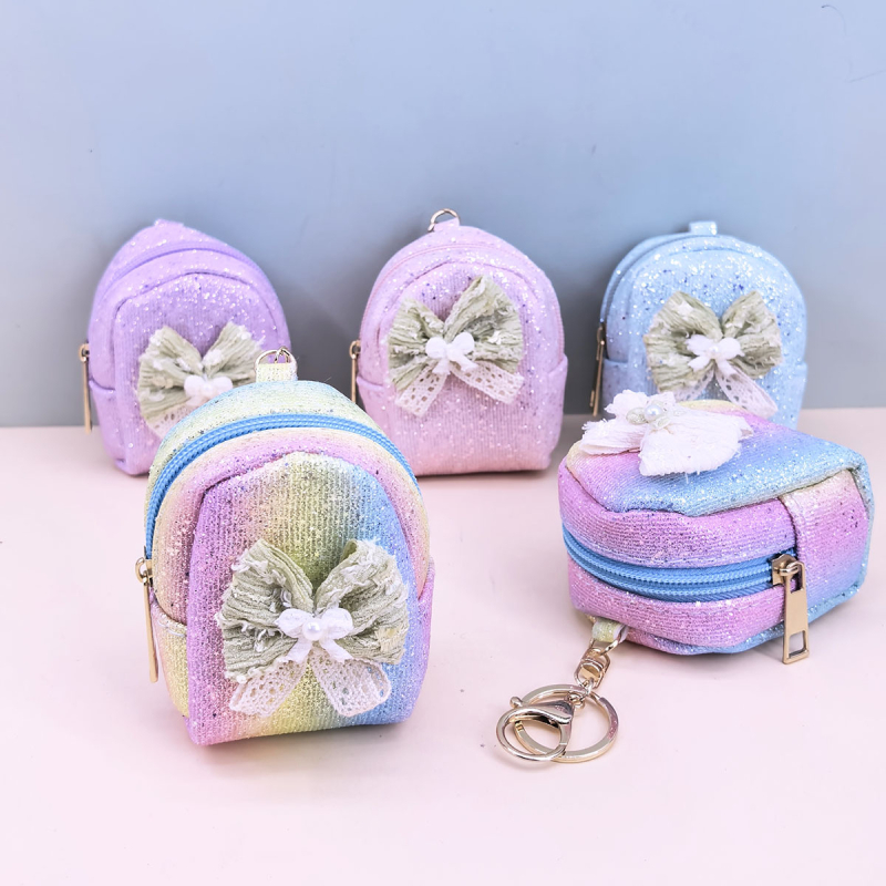 Estella Novčanik Bowknot mašnicom, INS stil, japansko-korejski trend, mini torbica za ključeve i spremište za ruž Gretel karirani uzorak