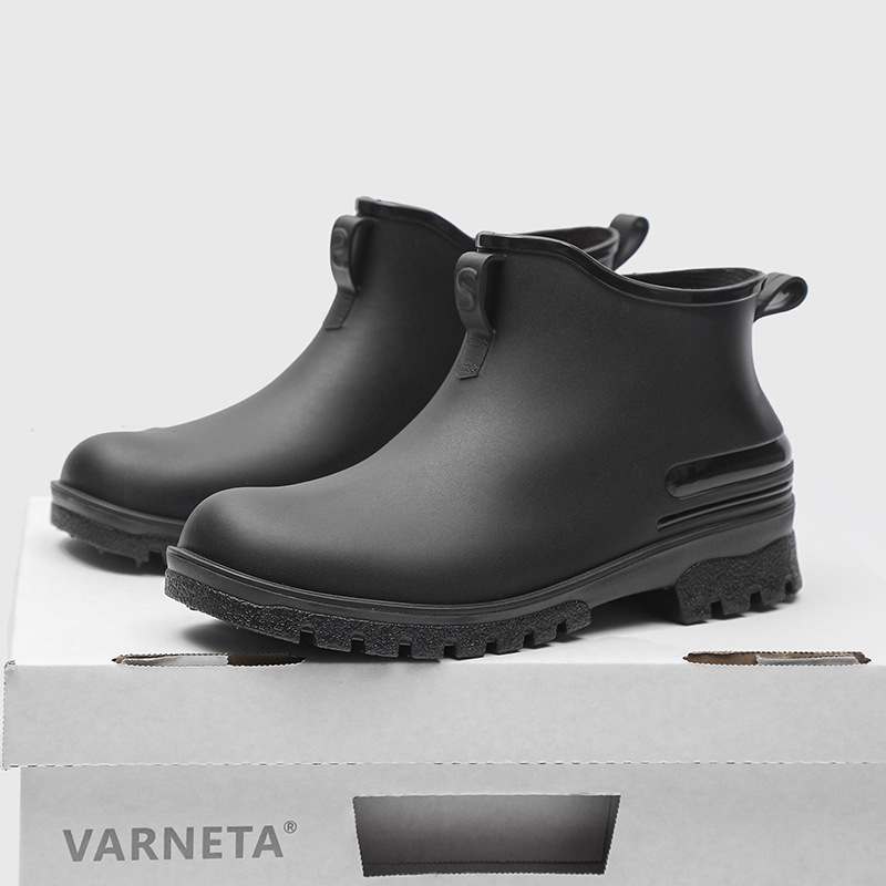 Unisex kišne čizme za odrasle, s niskim rubom, debelim đonom, PVC gornji dio, niski pet 1–3 cm, za sva četiri godišnja doba