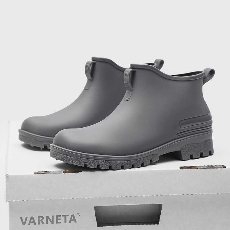 Unisex kišne čizme za odrasle, s niskim rubom, debelim đonom, PVC gornji dio, niski pet 1–3 cm, za sva četiri godišnja doba