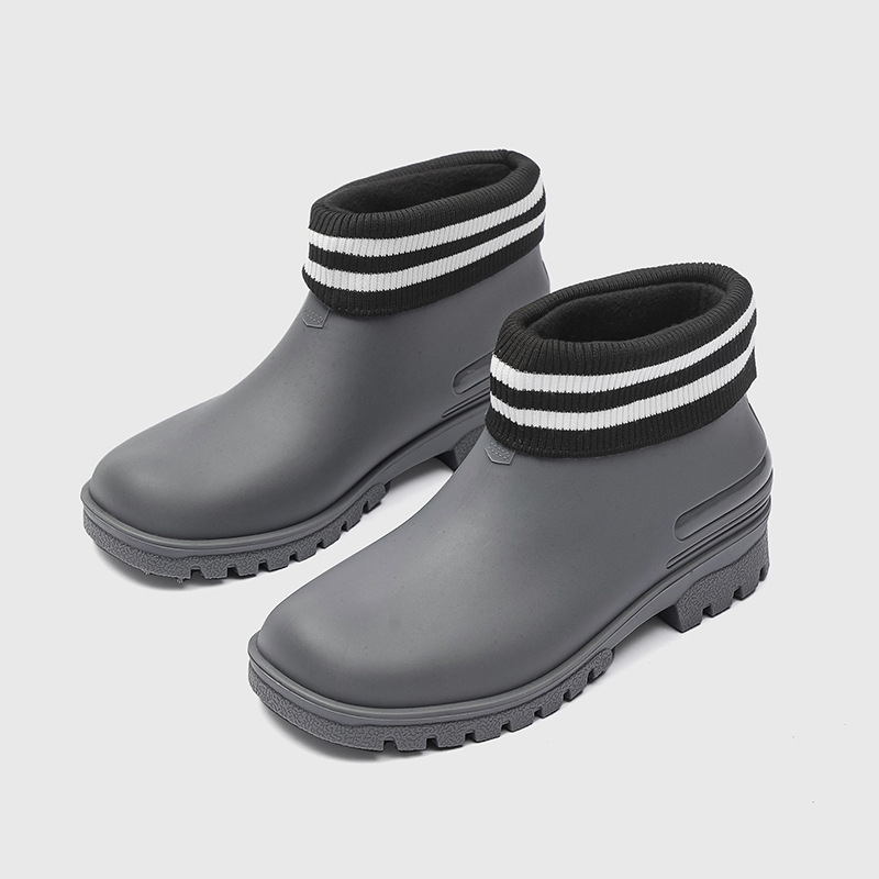 Unisex kišne čizme za odrasle, s niskim rubom, debelim đonom, PVC gornji dio, niski pet 1–3 cm, za sva četiri godišnja doba