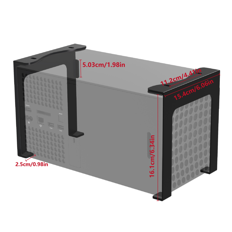 Метална скоба за Xbox Series X – двойно предназначение: под-стола и стенна, държач за слушалки, тегло 850 г, материал: желязо