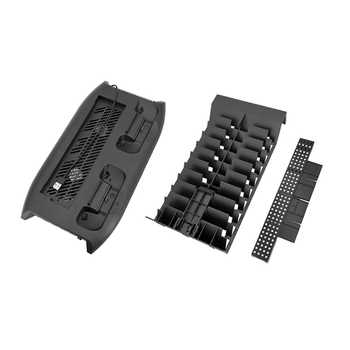 Xbox One X охлаждаща база с док за зареждане на контролер и държач за дискове (USB захранване, ABS корпус, съвместим с Xbox One X)