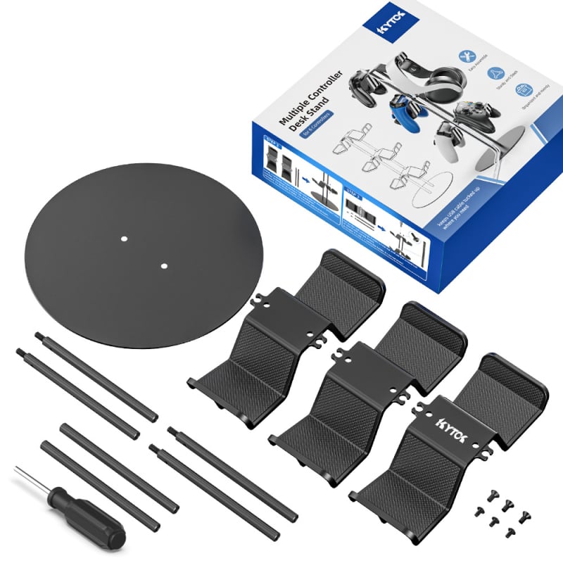 Suport pentru controller cu spațiu de depozitare KT-K516 – ABS, compatibil cu PS4/PS5/XBOX/Switch Pro Controller