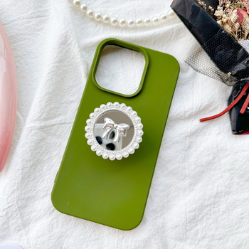 Suport universal pentru birou din aliaj, cu magnet lipicios pentru telefon, design nod papion cu inel de perle, portabil pentru vizionarea videoclipurilor