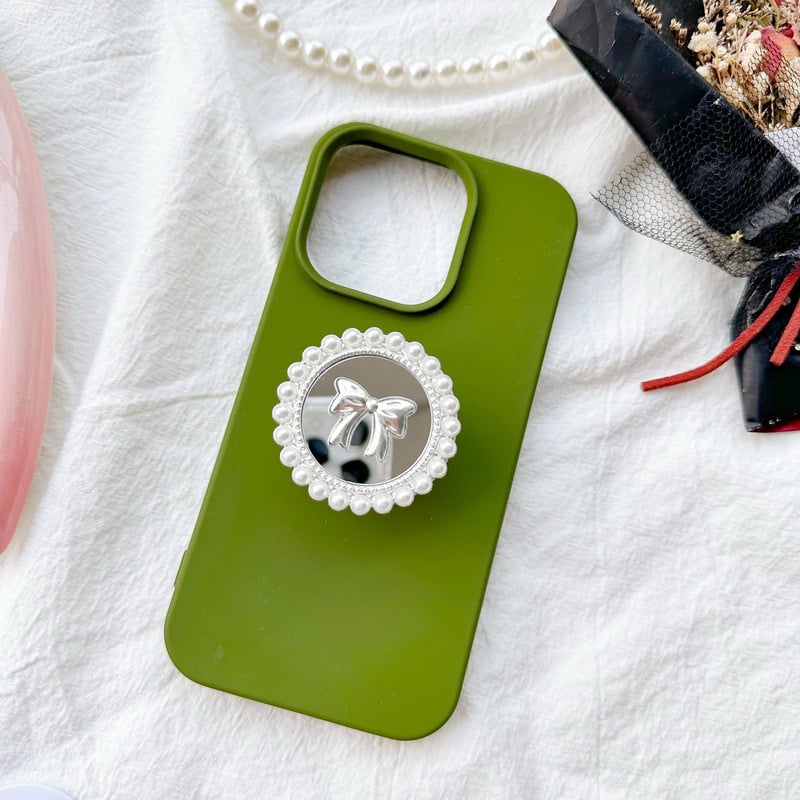 Suport universal pentru birou din aliaj, cu magnet lipicios pentru telefon, design nod papion cu inel de perle, portabil pentru vizionarea videoclipurilor