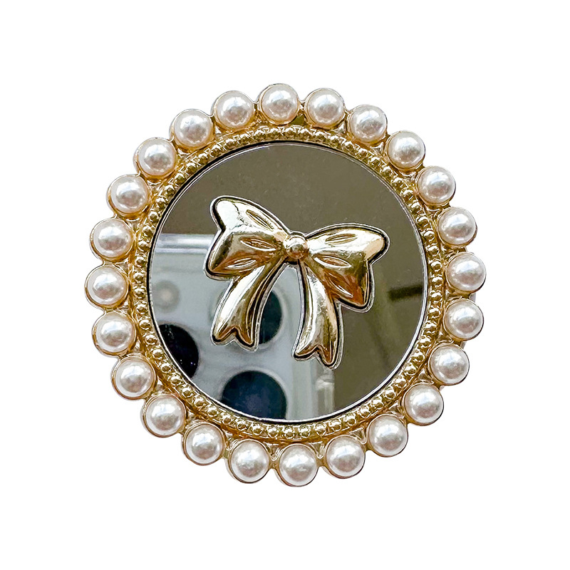 Suport universal pentru birou din aliaj, cu magnet lipicios pentru telefon, design nod papion cu inel de perle, portabil pentru vizionarea videoclipurilor