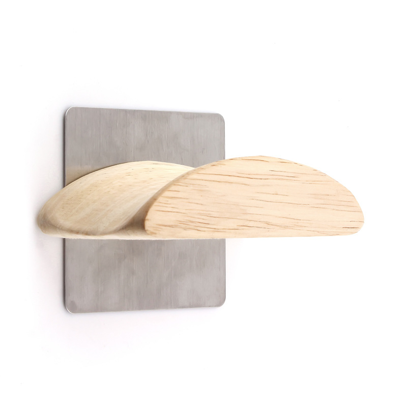 Zidni držač za headset – Beech Wood & Stainless Steel, model BJ-011, marka Dripping Flood, zidni kuka s ljepilom, za slušalice, OEM