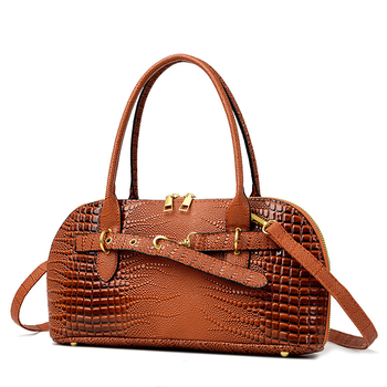 Női PU bőr crossbody táska – street stílus, kagyló alakú forma, cipzáras nyitás, belső cipzáras zseb