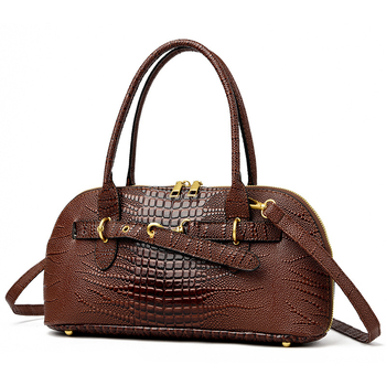 Női PU bőr crossbody táska – street stílus, kagyló alakú forma, cipzáras nyitás, belső cipzáras zseb