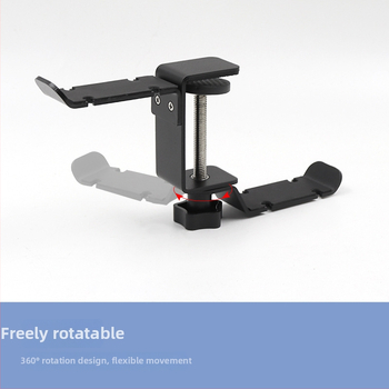 Datora austiņu pakaramais ar dubultiem āķiem, 360° rotācija, metāla konstrukcija, bez urbšanas