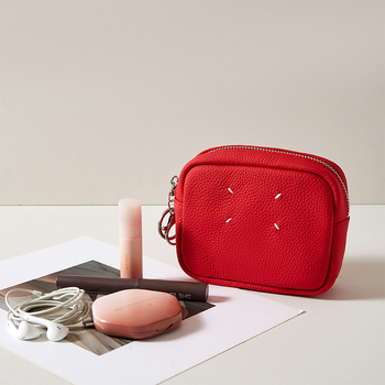 Novčanik za kovanice od kože prvog sloja, otporan na trošenje, unisex, putnički stil, podstava od poliester-pamuk