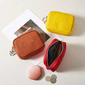 Novčanik za kovanice od kože prvog sloja, otporan na trošenje, unisex, putnički stil, podstava od poliester-pamuk