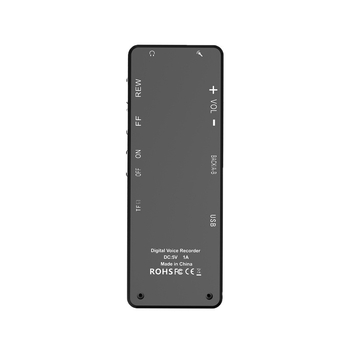 Biznesa sarunu ierakstāšanas pildspalva ar diviem mikrofoniem, augsta līmeņa trokšņu slāpēšana un vienkrāsu displejs; MP3/WMA/WAV formāti; līdz 999 ierakstiem TF kartē; USB 2.0