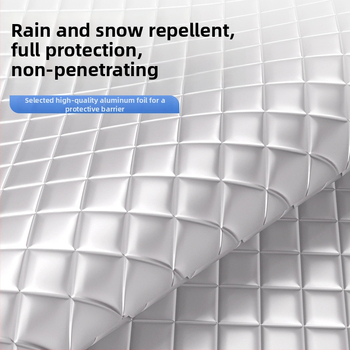 Automobilio priekinio stiklo skydelis nuo saulės - teleskopinis, universalus suderinamumas, aluminizuota plėvelė + purškiama medvilnė + juoda neausta medžiaga, 465 g, Storas stilius (Medžiaga: aluminizuota plėvelė + purškiama medvilnė + juoda neausta medži