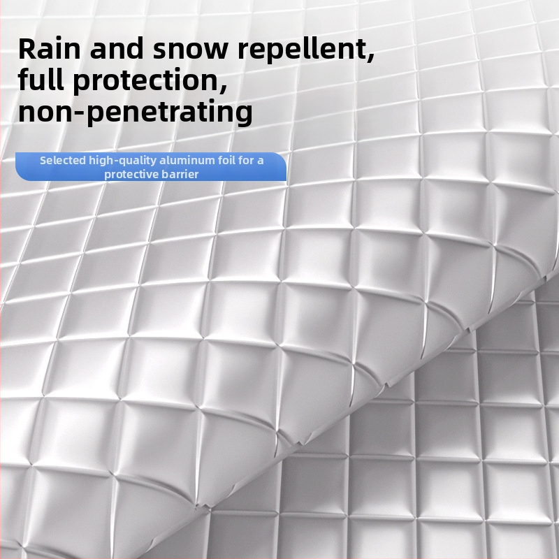 Automobilio priekinio stiklo skydelis nuo saulės - teleskopinis, universalus suderinamumas, aluminizuota plėvelė + purškiama medvilnė + juoda neausta medžiaga, 465 g, Storas stilius (Medžiaga: aluminizuota plėvelė + purškiama medvilnė + juoda neausta medži