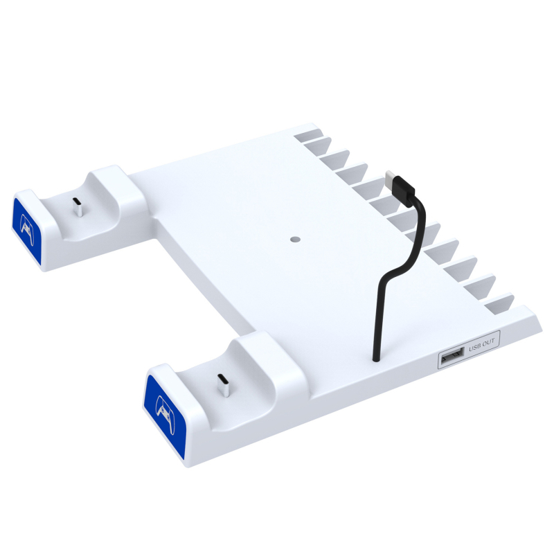IPEGA PS5 Slim Πολυλειτουργική βάση φόρτισης με διπλό σταθμό ελεγκτών, χώρο αποθήκευσης ακουστικών και θήκη δίσκων, ABS υλικό