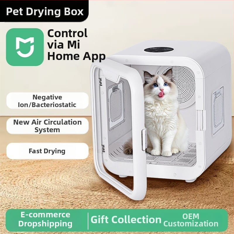 Dzīvnieku žāvētājs kaķiem un maziem suņiem – pilnīgi automātiska mazgāšanas un žāvēšanas vienība, 220V, zem 1000W, DC motors, pārkaršanas aizsardzība