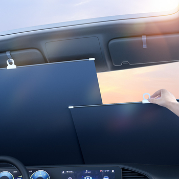 Protecție parbriz auto – PVC, montaj cu ventuză, model universal, stil simplu, model gol