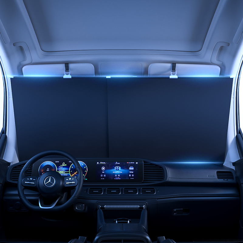 Protecție parbriz auto – PVC, montaj cu ventuză, model universal, stil simplu, model gol