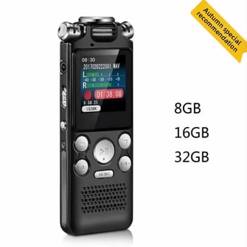 8822 MP3 garso įrašymo įrenginys ir skaitmeninis grotuvas su dvejais mikrofonais, MP3/WMA/WAV formatams, įrašymo laikas 999, USB 2.0