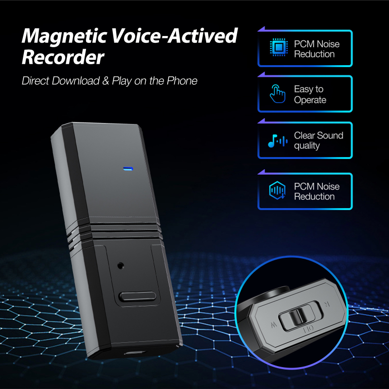 Kingneed Q9 στυλό καταγραφής ήχου με φωνητική ενεργοποίηση, MP3/WAV, 165 ώρες εγγραφής, αλουμινένιο σώμα, κάρτα SD