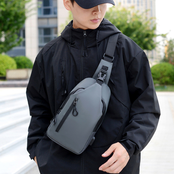 Vyrų krūtinės krepšys, miesto stilius, membraninė medžiaga, kvėpuojanti, atspari vandeniui, ultra lengvas, atsparus dilimui, poliesterio pamušalas