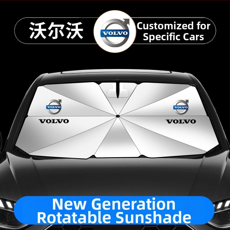 Κάλυμμα σκίασης αυτοκινήτου Bashden για Volvo XC60, XC40, S90, S60, XC90, V60, V90 – τιτάνιο-ασημί ταινία, τηλεσκοπική εγκατάσταση, δυνατότητα εκτύπωσης λογοτύπου, αρχικό στυλ, μοτίβο: λογότυπο μάρκας