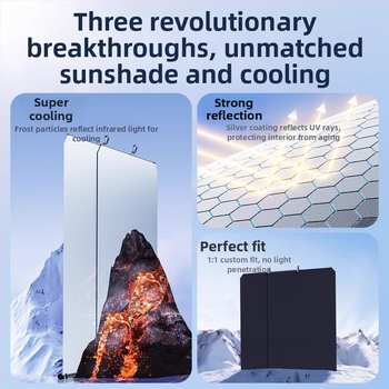 Αυτοκινητικό σκίαστρο με εγκατάσταση απορροφητικών κύπελλων, αυτόματη επεκτειόμενη ρολό κουρτίνας, θερμομονωτικό πανί, διαθέσιμη εκτύπωση λογότυπου