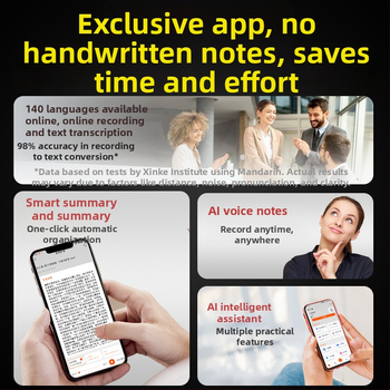 AI trokšņu samazināšanas Bluetooth diktofonam RV-20 tulkošanai un transkripcijai, WAV ieraksts, 12 stundas, USB 2.0