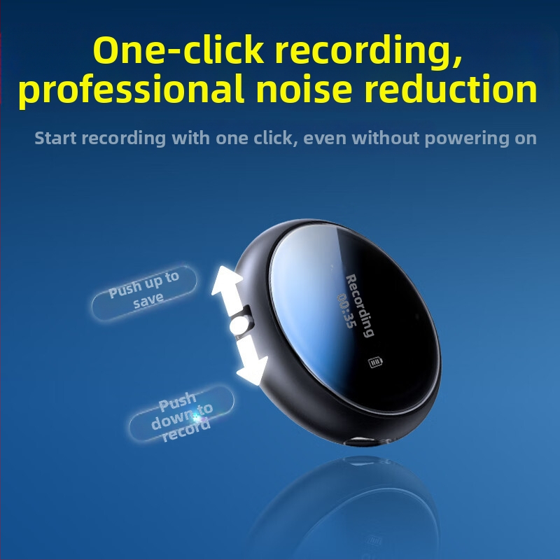 AI trokšņu samazināšanas Bluetooth diktofonam RV-20 tulkošanai un transkripcijai, WAV ieraksts, 12 stundas, USB 2.0