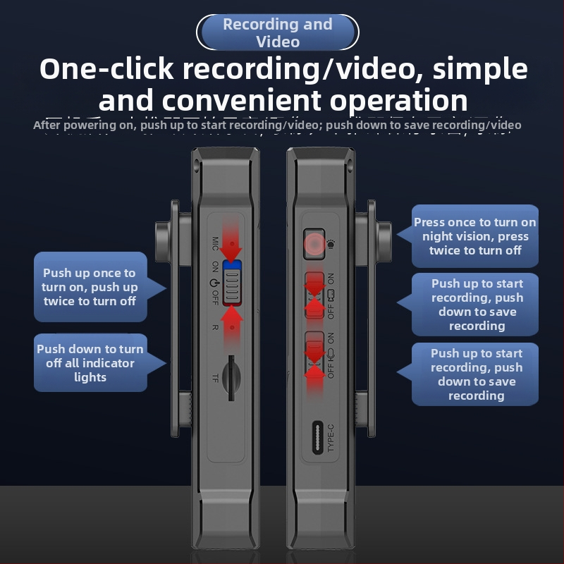Elebest C5 Záznamové pero s kamerou – 1080p Ultra HD video, WAV zvuk, 5–6 h nahrávanie, podpora TF karty, USB-C rozhranie