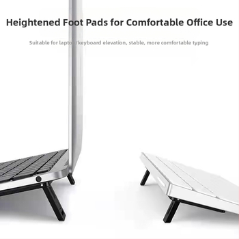 Suport pentru laptop ultraușor cu ridicare a înălțimii și răcire, bază pliabilă pentru tastatură — ABS, brand PADCOVER, compatibil cu notebookuri full-size și tastaturi pentru tablete, stil masă