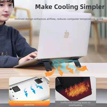 Suport pentru laptop ultraușor cu ridicare a înălțimii și răcire, bază pliabilă pentru tastatură — ABS, brand PADCOVER, compatibil cu notebookuri full-size și tastaturi pentru tablete, stil masă