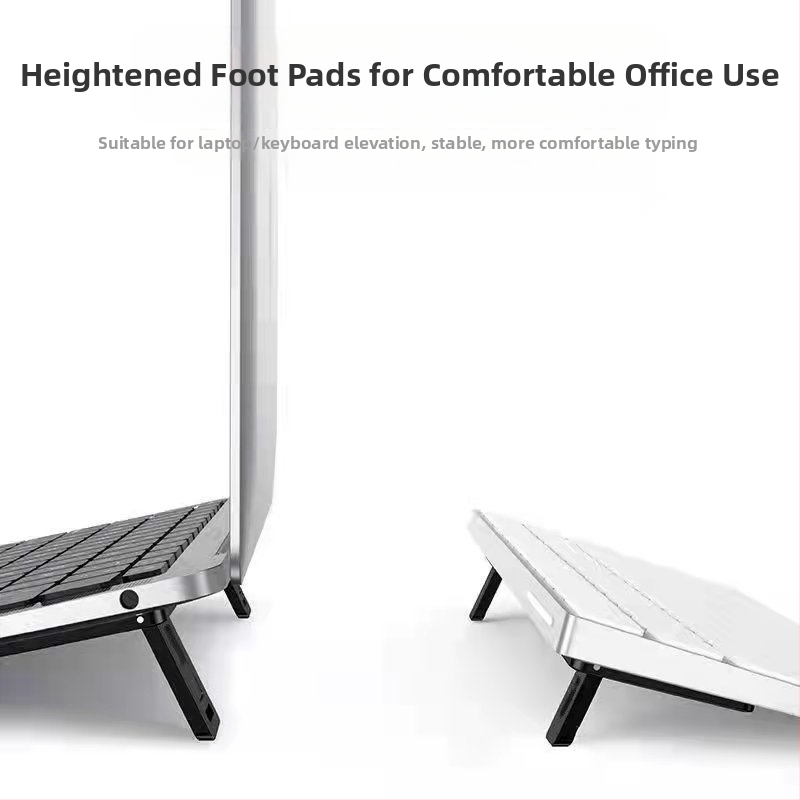 Suport pentru laptop ultraușor cu ridicare a înălțimii și răcire, bază pliabilă pentru tastatură — ABS, brand PADCOVER, compatibil cu notebookuri full-size și tastaturi pentru tablete, stil masă