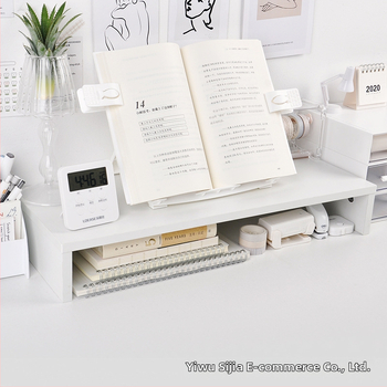 Kancelárska vyvýšená polica na monitor a organizér na stole, japonský štýl, materiál: papier, skrutková montáž, 1 vrstva, úložné priestory: make-up, stol, spálňa, kúpeľňa