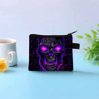 Portofel pentru monede din poliester, model geometric, stil urban minimalist, unisex