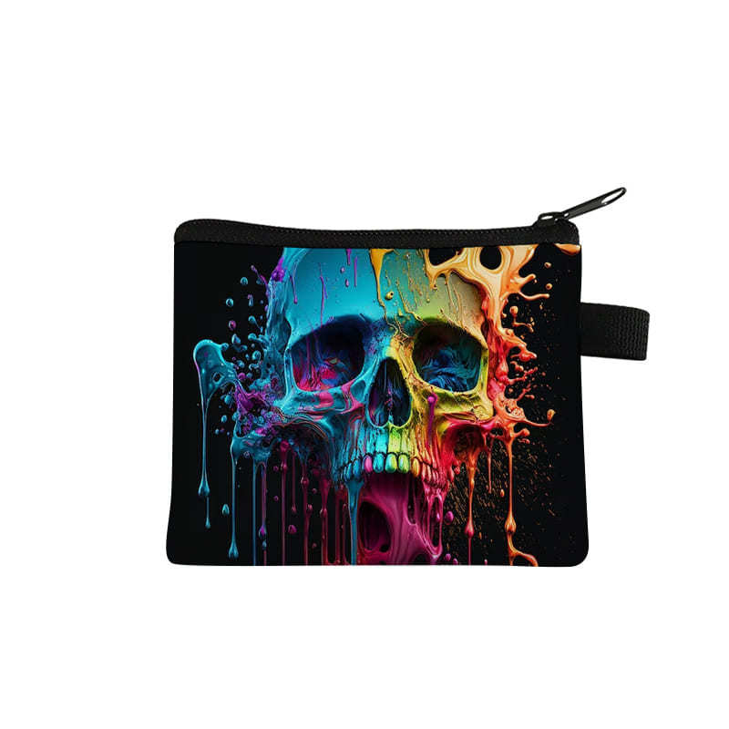 Portofel pentru monede din poliester, model geometric, stil urban minimalist, unisex