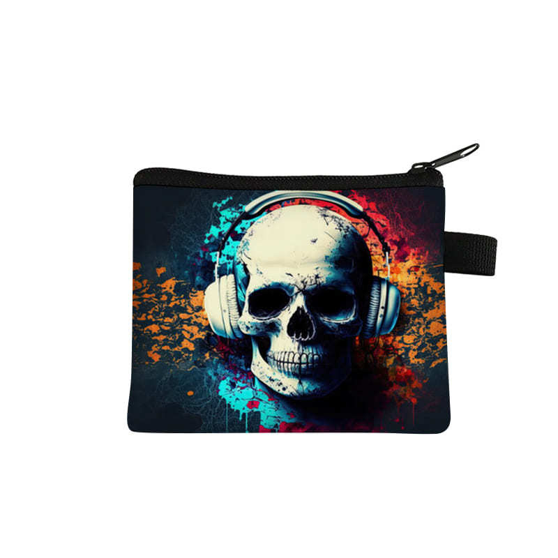 Portofel pentru monede din poliester, model geometric, stil urban minimalist, unisex