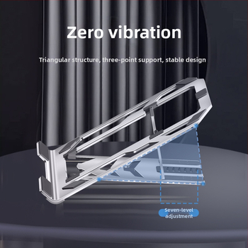 Prenosný stojan na notebook - ultratenký s integrovaným chladiacim blokom, z uhlíkového ocele, model L112.1, zdvíhacie prevedenie, 500 g, model 2024