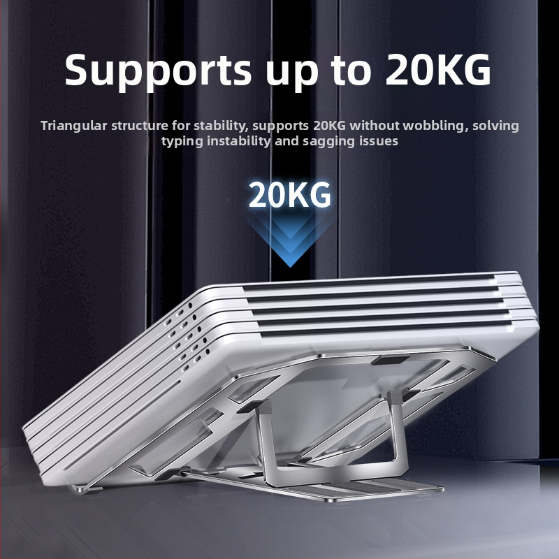 Prenosný stojan na notebook - ultratenký s integrovaným chladiacim blokom, z uhlíkového ocele, model L112.1, zdvíhacie prevedenie, 500 g, model 2024