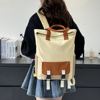 Unisex plátenný batoh – kapacita 20–35 L, štýl mládežnícky kampus, ergonomické vzduchové popruhy