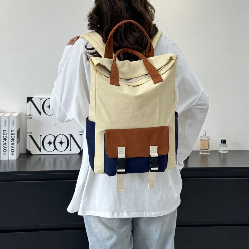 Unisex plátenný batoh – kapacita 20–35 L, štýl mládežnícky kampus, ergonomické vzduchové popruhy