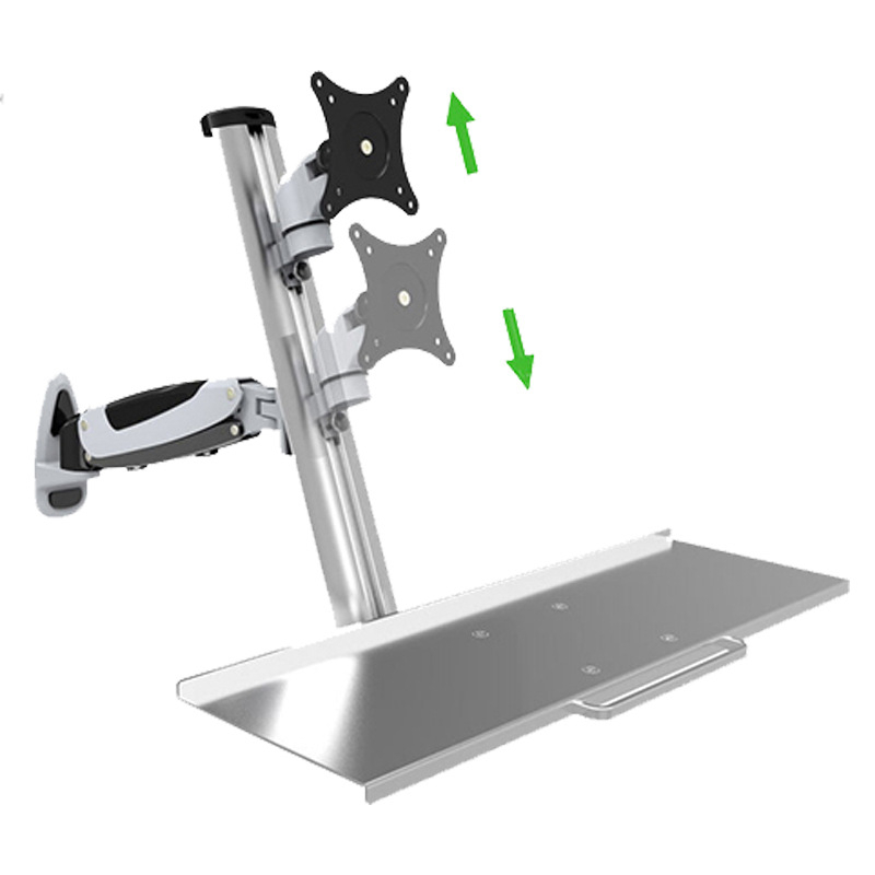 WS04 Monitorový stojan z hliníkovej zliatiny s výsuvnou klávesnicovou podložkou – Gibbon, nosnosť 0–4.5 kg, hmotnosť 6 kg, typ zdvihu