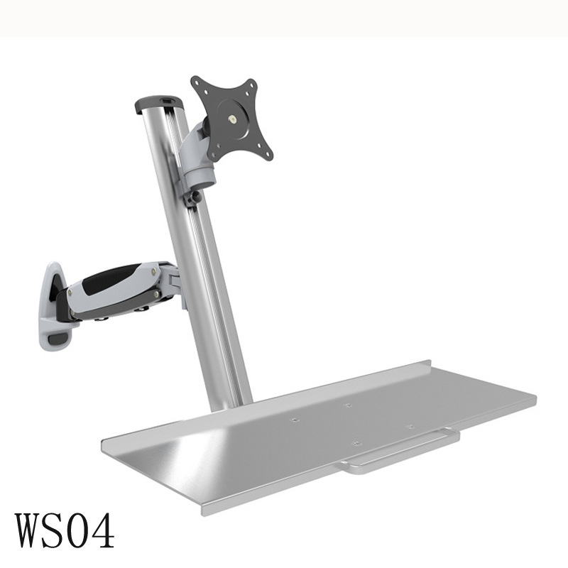 WS04 Monitorový stojan z hliníkovej zliatiny s výsuvnou klávesnicovou podložkou – Gibbon, nosnosť 0–4.5 kg, hmotnosť 6 kg, typ zdvihu