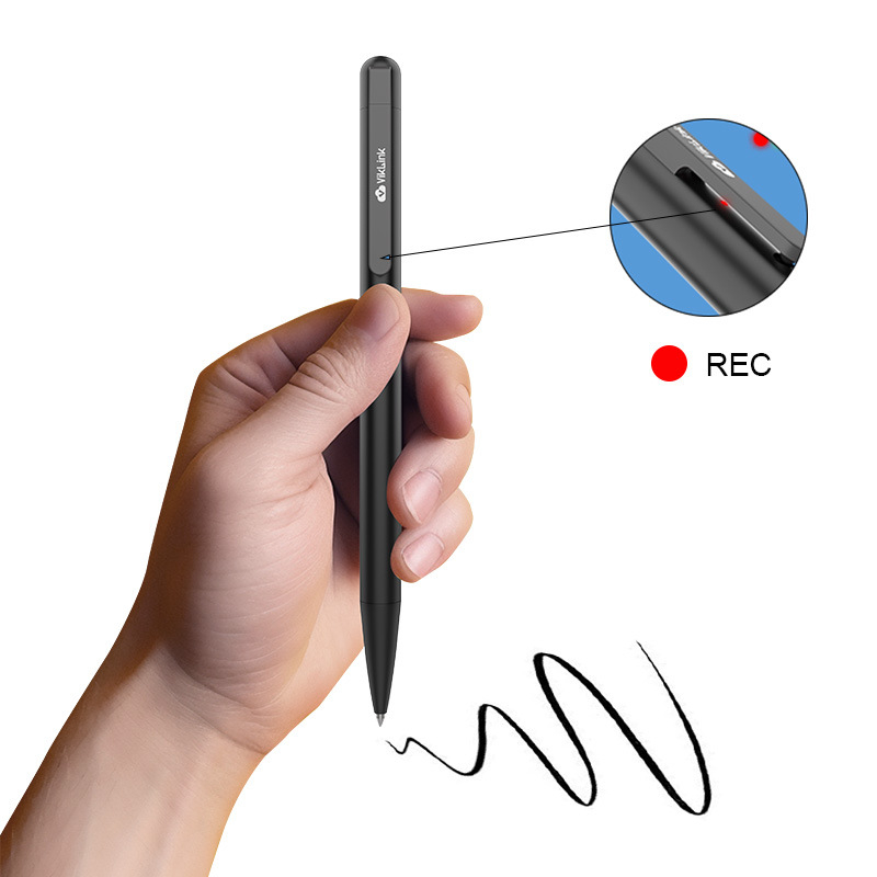 VK VR100 Επαγγελματικό στυλό εγγραφής ήχου υψηλής ευκρίνειας, με Type-C, ενσωματωμένα μικρόφωνα τριών κατευθύνσεων, 16 ώρες καταγραφής, MP3/WMA/WAV μορφές, αλουμινένιο περίβλημα