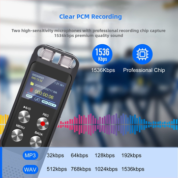 Φορητός καταγραφέας φωνής L278 – συμπαγής καταγραφέας φωνής για συναντήσεις, MP3/WAV, εγγραφή έως 2400 λεπτών, υποστήριξη κάρτας TF, USB 2.0