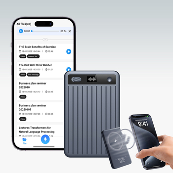 LA519 diktofón pero, USB 2.0, dvojitý mikrofón, farebný displej, hliníkové puzdro, AI prepis a preklad hlasu