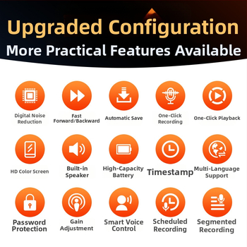 Prenosný diktafón s HD redukciou šumu pre právnikov, 10 hodín záznamu